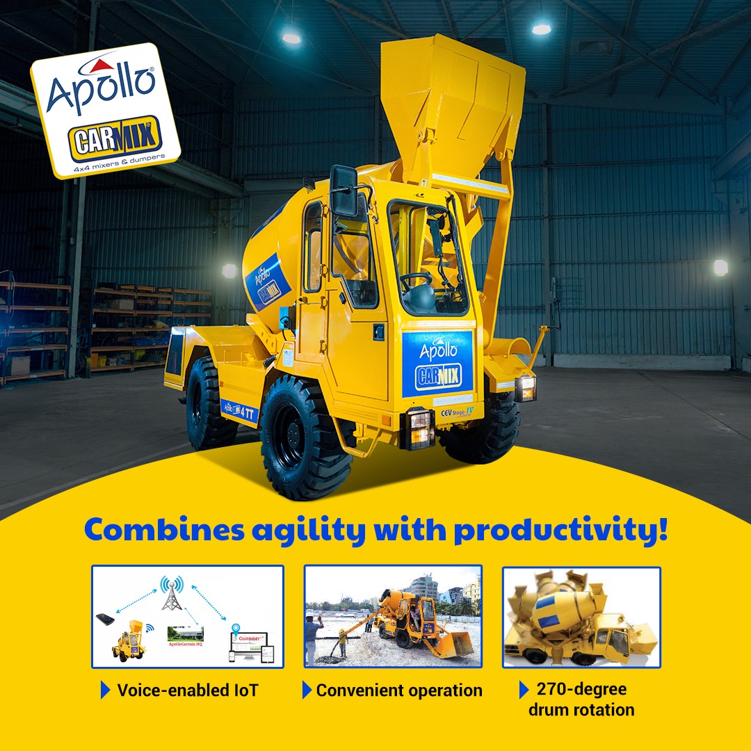 Self-loading concrete mixer