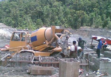 foundation work concrete mixer machine