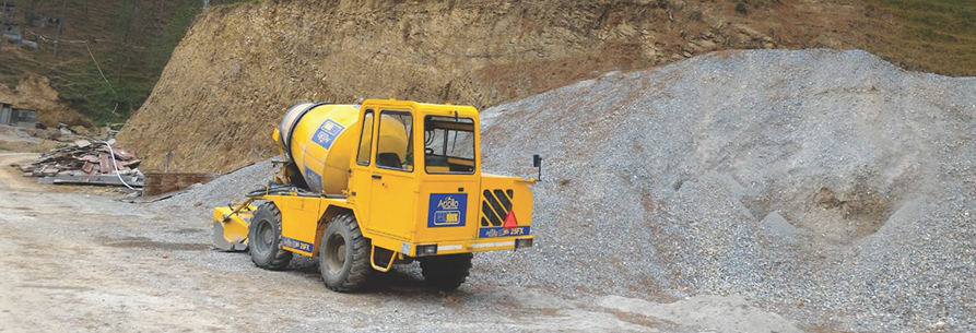 concrete mixer for mountain road construction