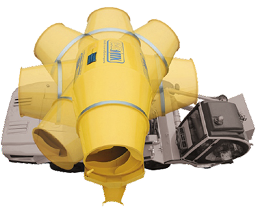 Concrete mixer with 270 degree drum rotation